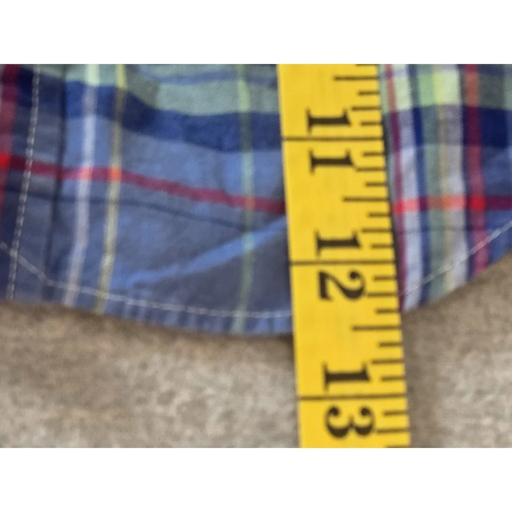 Polo Ralph Lauren Button Down Shirt Baby Infant Boys 9M Blue Plaid Pony Logo